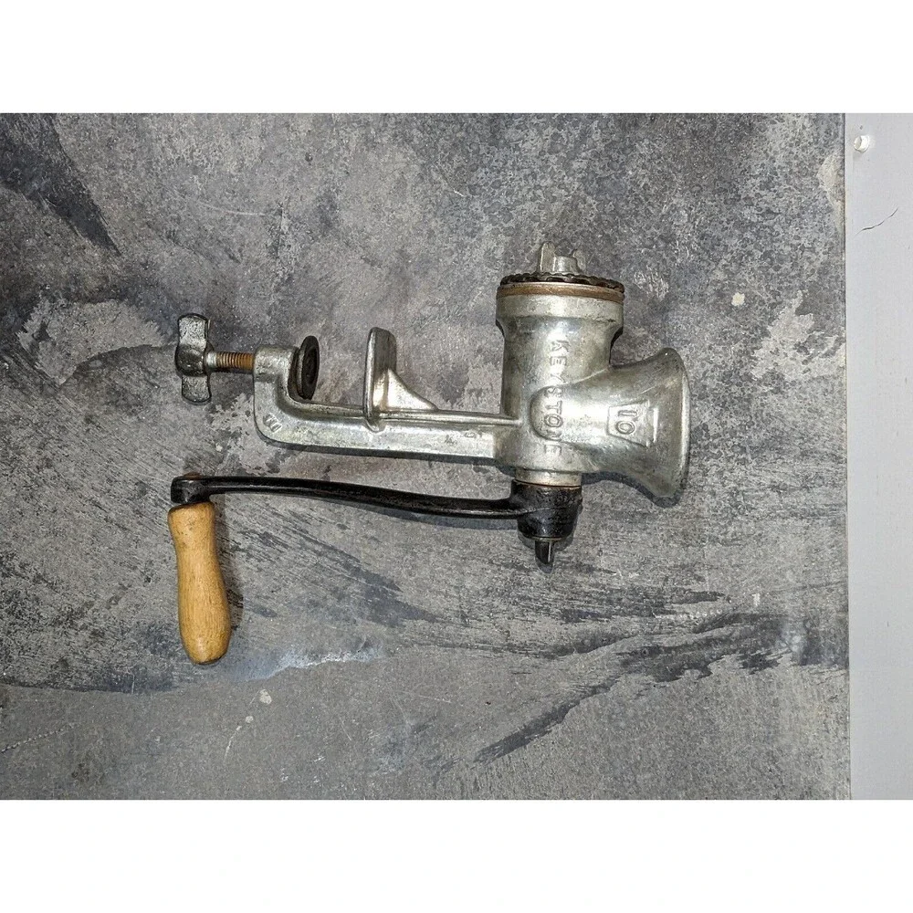 Vintage Keystone Meat Grinder No 10 Hand Crank‎ Table Mount Boyertown PA